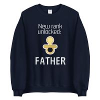 עולם הגיימרים - חולצות ואביזרים סווצ'רטים לגיימרים סוודר גיימר New rank unlocked: father