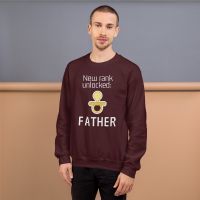 עולם הגיימרים - חולצות ואביזרים סווצ'רטים לגיימרים סוודר גיימר New rank unlocked: father