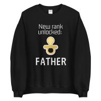 עולם הגיימרים - חולצות ואביזרים סווצ'רטים לגיימרים סוודר גיימר New rank unlocked: father