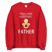 עולם הגיימרים - חולצות ואביזרים סווצ'רטים לגיימרים סוודר גיימר New rank unlocked: father