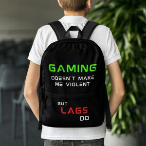 עולם הגיימרים - חולצות ואביזרים תיקים לגיימרים תיק גב לגיימרים Gaming doesn't make me violent