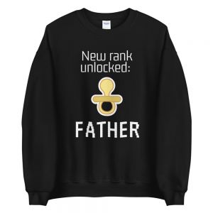 עולם הגיימרים - חולצות ואביזרים סווצ'רטים לגיימרים סוודר גיימר New rank unlocked: father