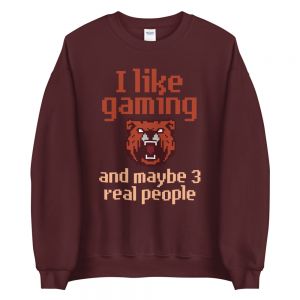עולם הגיימרים - חולצות ואביזרים סווצ'רטים לגיימרים סוודר גיימר I like gaming 