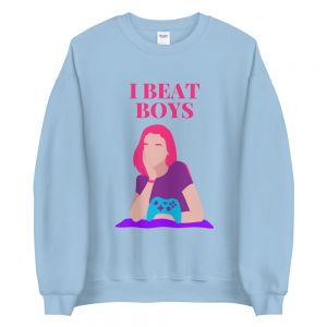 עולם הגיימרים - חולצות ואביזרים גיימריות סוודר גיימר I beat boys