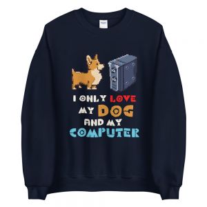 עולם הגיימרים - חולצות ואביזרים סווצ'רטים לגיימרים סוודר גיימר My dog and my computer