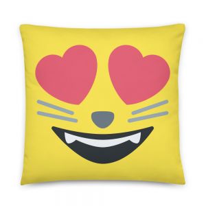 עולם הגיימרים - חולצות ואביזרים כריות אימוג׳י כרית אימוג׳י חתול מאוהב