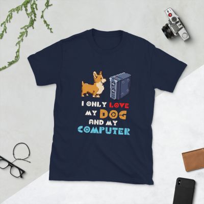עולם הגיימרים - חולצות ואביזרים חולצות לגיימרים חולצת גיימר My dog and my computer